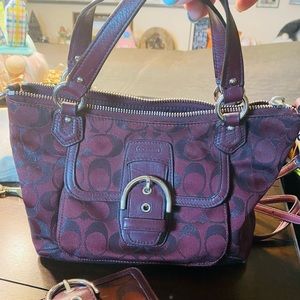 Maroon Coach mini with wallet.